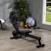 Soozier Air Rowing Machine, Foldable Rower with Digital Monitor & Steel Frame for Gym or Home Use